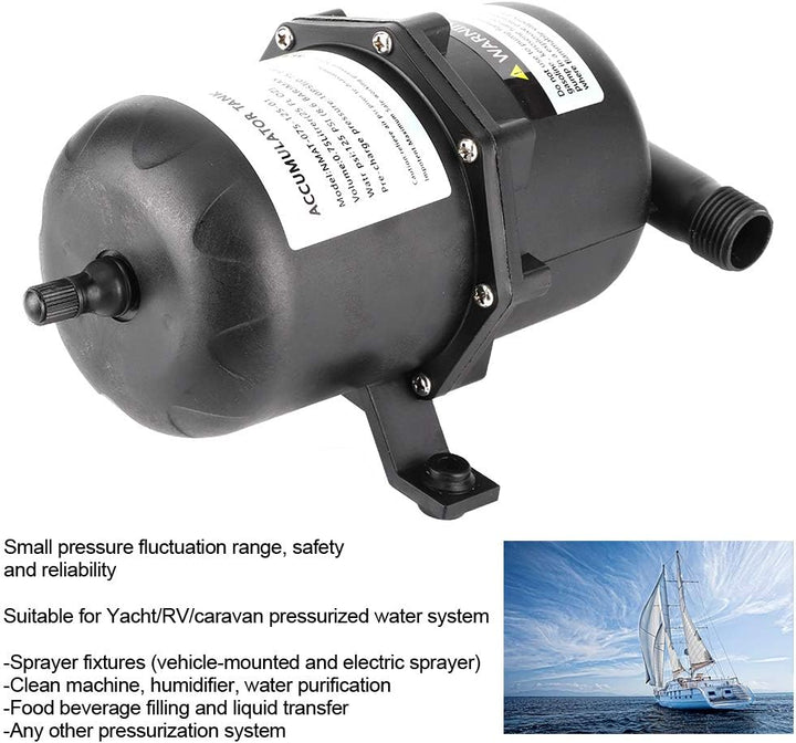 Druckspeicher-Speicherbehälter Für Boote, Speicherdrucktank Wasserpumpen-Durchflussregelung 0,75 L 1