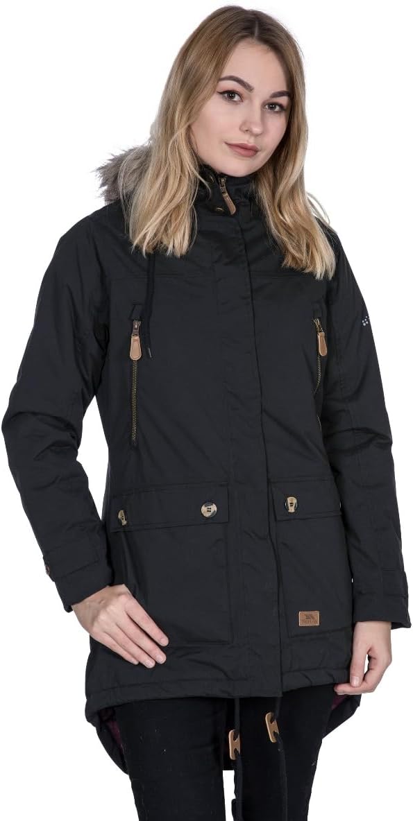 Trespass Damen Clea Jacke XXS Schwarz, XXS Schwarz