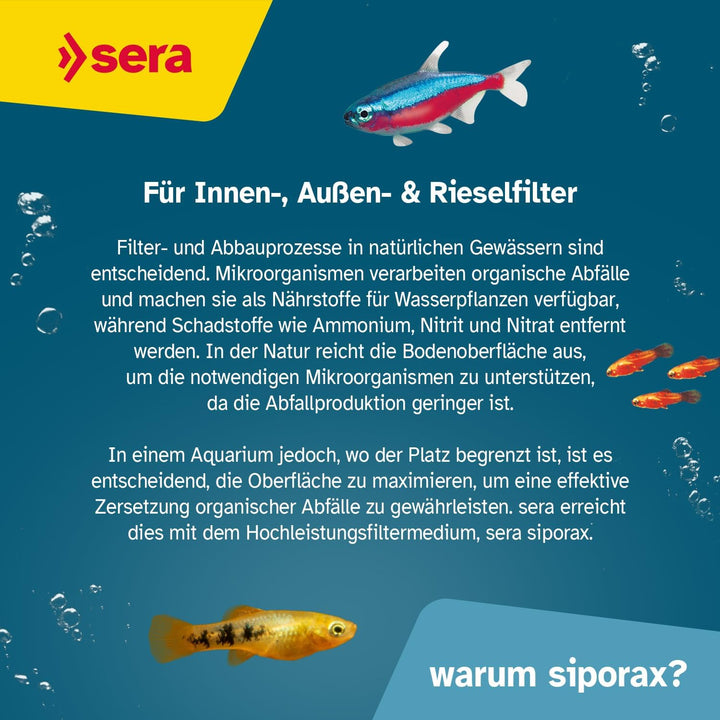 sera siporax Aquarium Filtermaterial 2,9 kg | Maximale Optimierung der biologischen Filterung | Bio-
