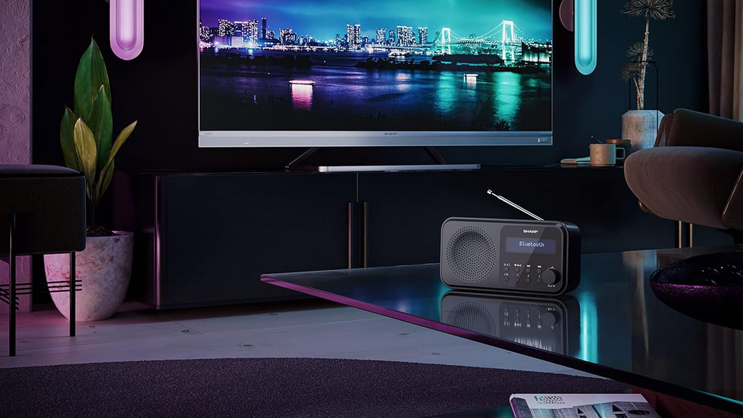SHARP DR-P420 Portables Digitalradio (DAB/DAB+/FM mit RDS, USB, Bluetooth 5.0, 3,5mm Klinke Wecker-F