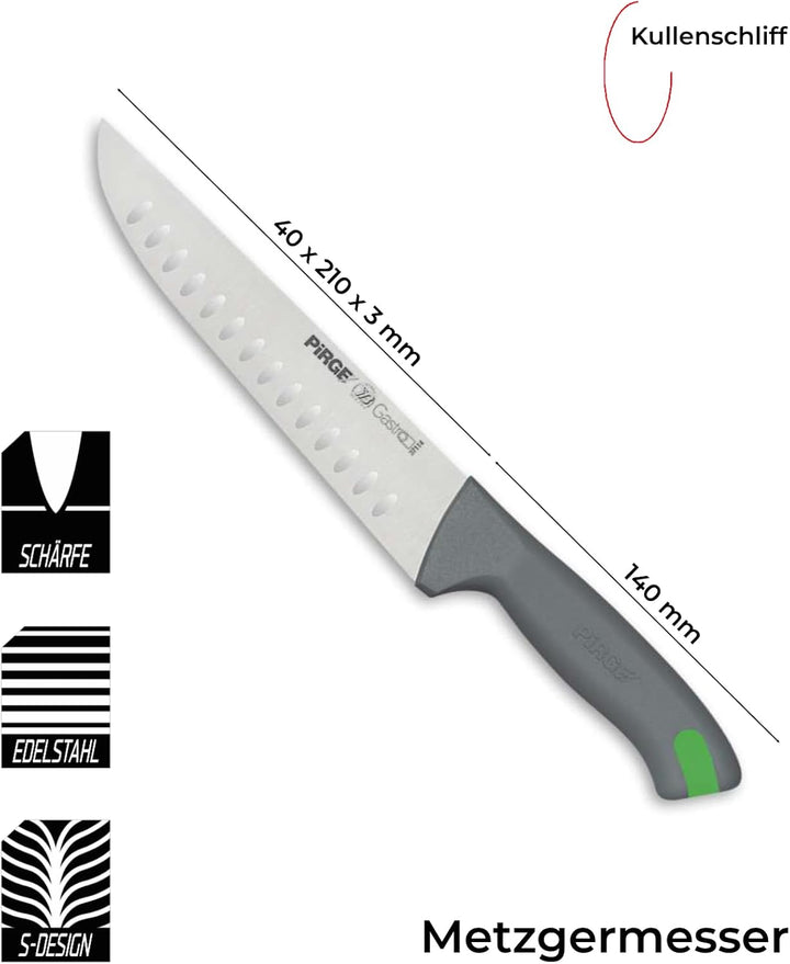 Pirge Gastro Metzgermesser 21 cm Kullenschliff Schlachtermesser - Fleischermesser - Stechmesser - Sc