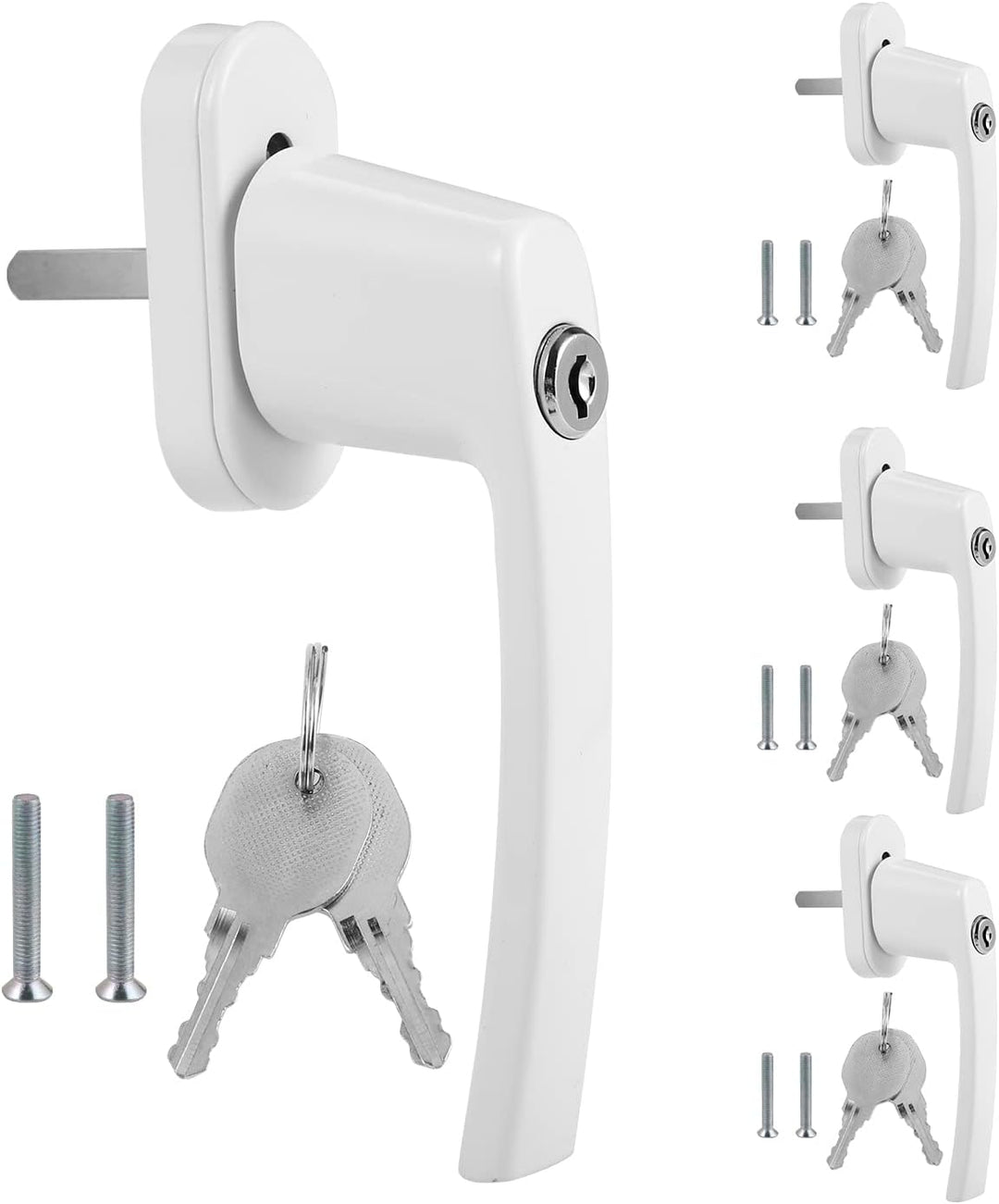 Tubiaz 4 Stück Abschliessbare Fenstergriffe,Fenstergriff Aluminium,Kindersicherung Fenstersicherung,