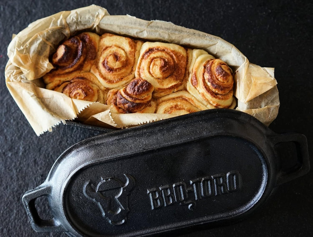 BBQ-Toro Gusseisen Bräter | 1 Liter - 29 x 12,5 x 5,5 cm | bereits eingebrannt - preseasoned | Dutch