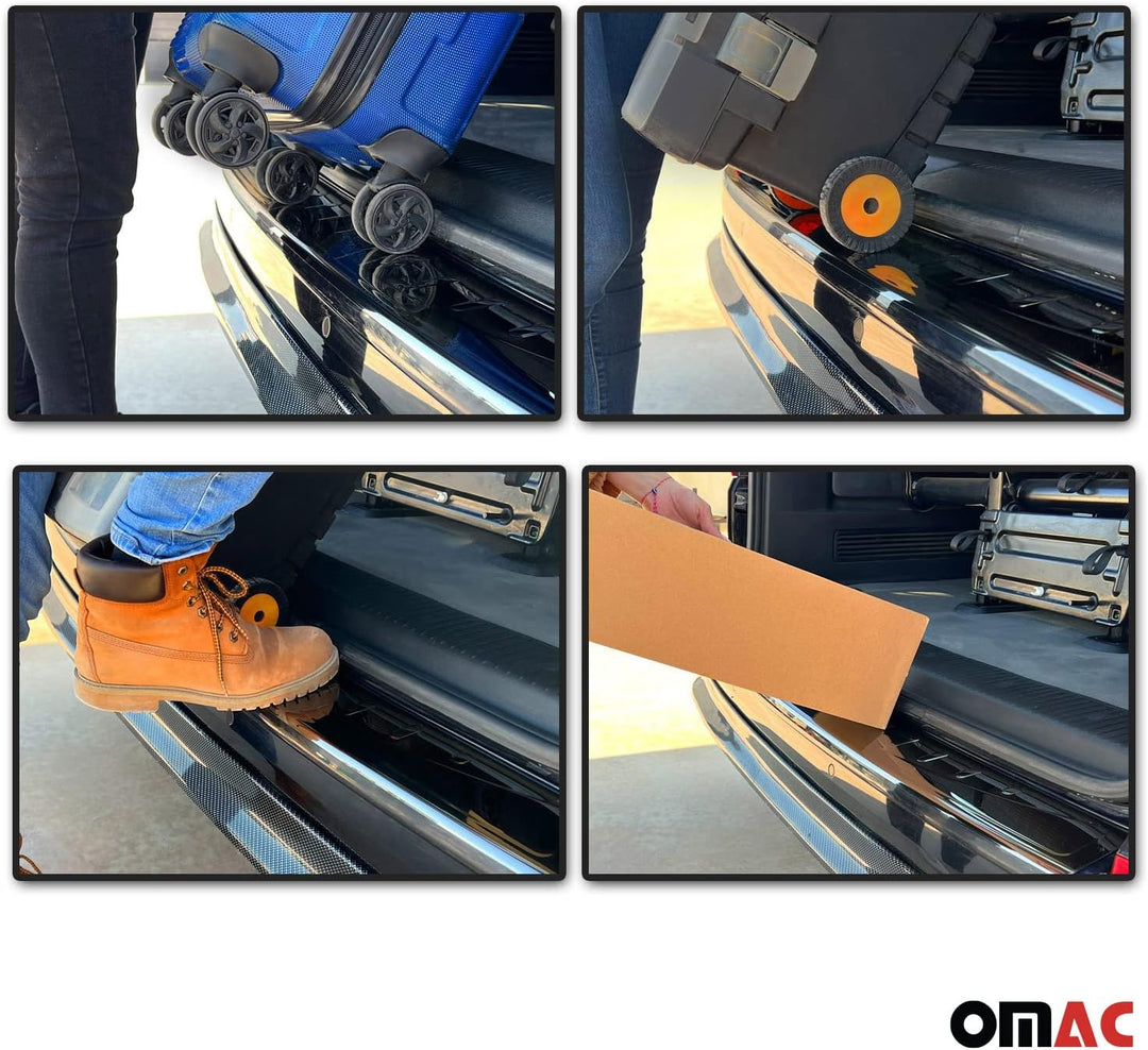 Ladekantenschutz Stossstangenschutz kompatibel mit VW Transporter T5 2003-2015 Edelstahl Chrom Dunke