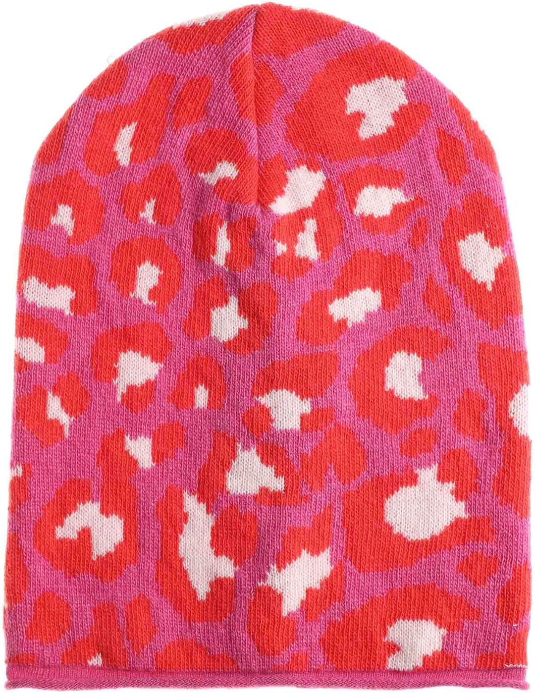 Zwillingsherz Slouch-Beanie-Mütze im Leo Designe mit Kaschmir - Hochwertige Strickmütze für Damen Mä