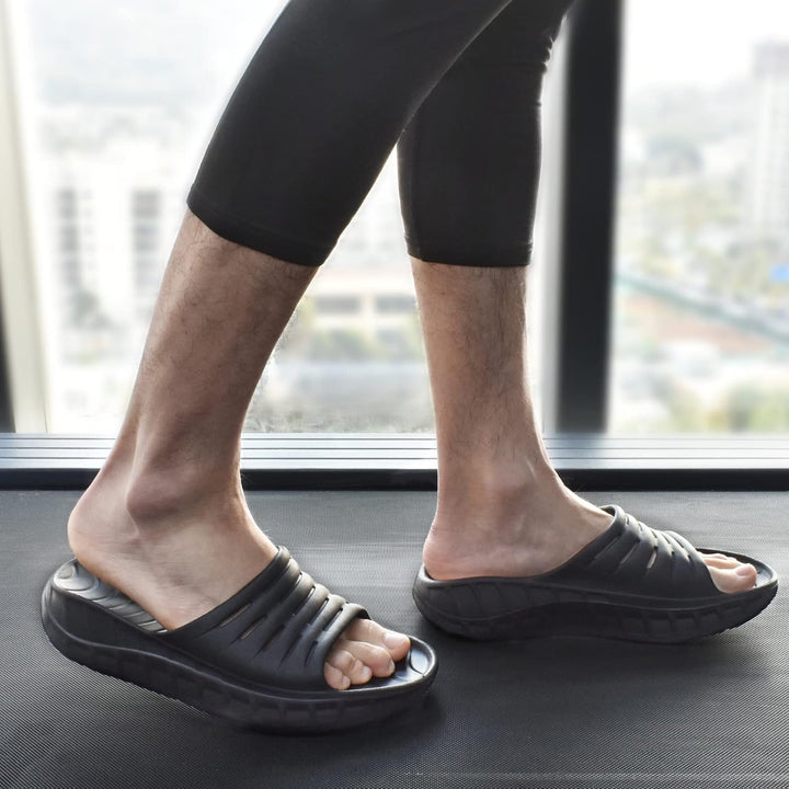 KuaiLu Recovery Sandalen Herren mit Bequeme Plantarfasziitis Arch Support, Orthopädische Männer Leic