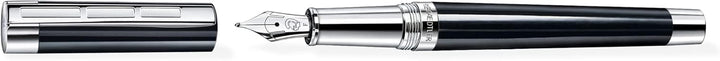 STAEDTLER Initium Resina Füllhalter, schwarzes Edelharz, F, Made in Germany, mit edler Geschenkverpa