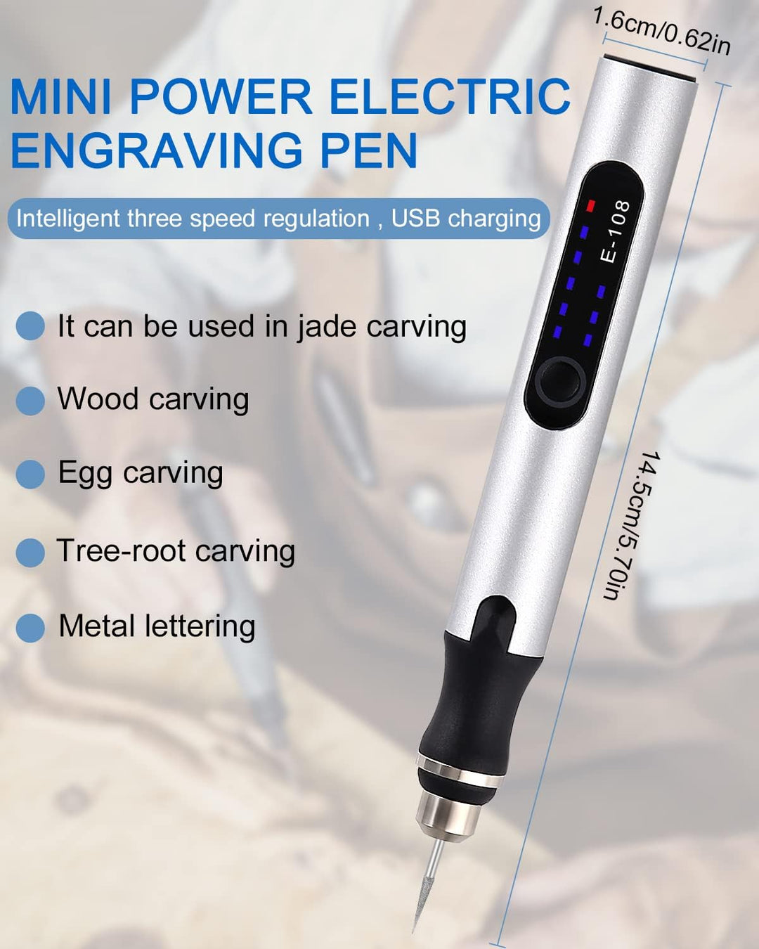 Elektrische Gravierstift, Gravierwerkzeugsatz Gravur Gerät USB Mini Gravierstift Mit Gravurzubehör f