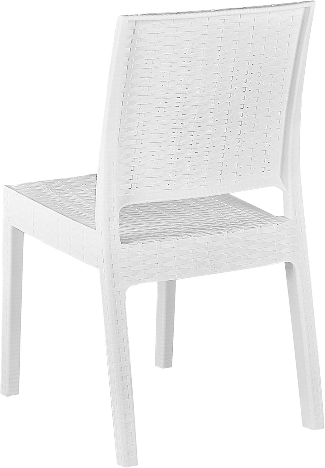 Gartenstühle im 2er Set in Rattanoptik aus Kunststoff weiss Fossano