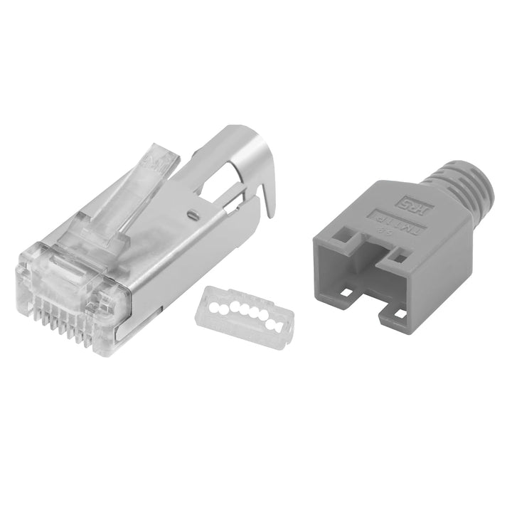 BIGtec RJ45 Stecker Netzwerkstecker 100 Stück Hirose TM11 grau Hochgeschwindigkeits Verbindung für F