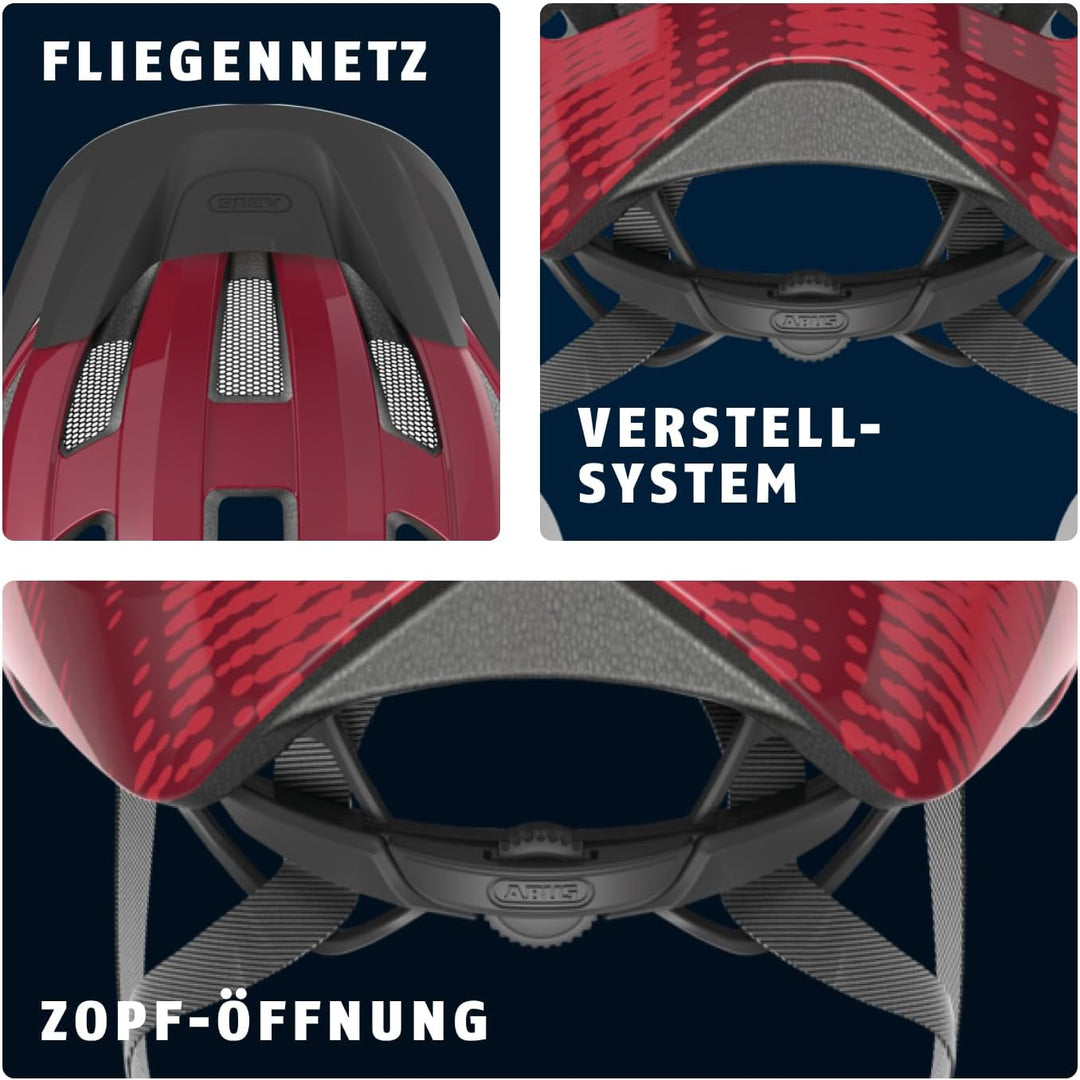 ABUS Rennradhelm Macator - sportiver Fahrradhelm für Einsteiger - auch für Zopfträger/-innen - für D