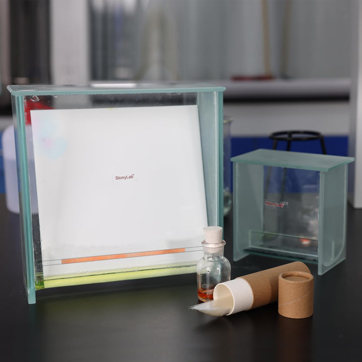 stonylab Glas Quadrat TLC Entwicklungstank, Schwerlast Borosilikat Chromatographie TLC Entwicklungsk