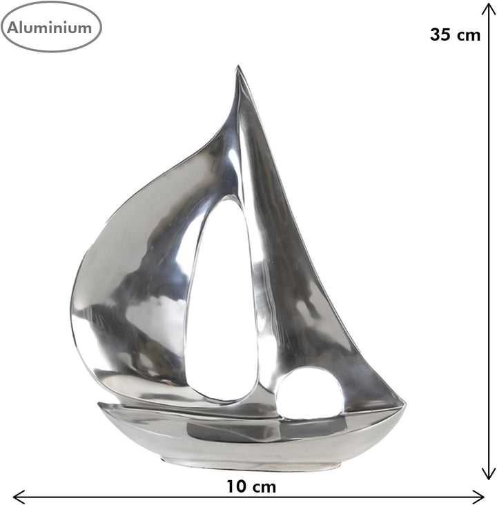 GILDE - Alu Skulptur Boot - poliert - Bad Deko - H. 35 cm Höhe 35 cm Silberfarben, Höhe 35 cm Silber