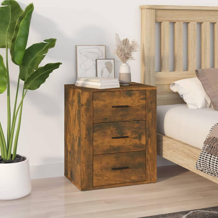 FIRBNUS Bedside Table Nachtkonsole Beistelltisch mit 3 Schubladen Night Stand Nachttisch RĂ€uchereich