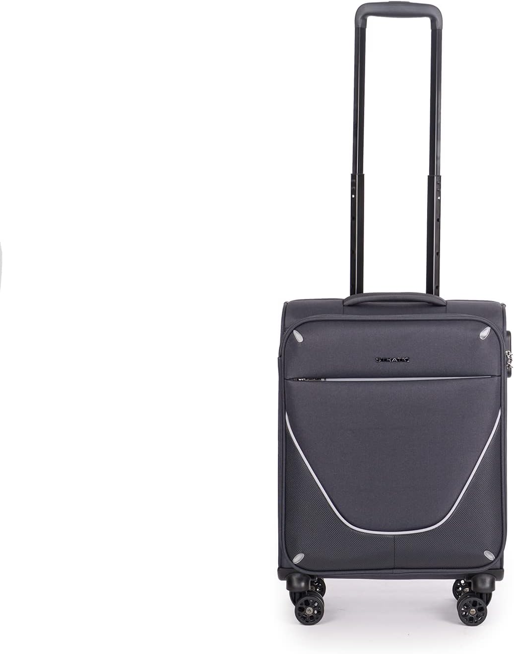 Stratic Strong Koffer Weichschale Reisekoffer Trolley Rollkoffer Handgepäck, 4 Rollen, Grösse S, Ant