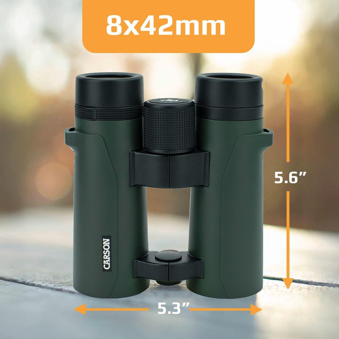 Carson RD Full-Size Fernglas, Doppelstegdesign, 8x42mm, wasserdicht, robust, beschlagfrei (RD-842) 8