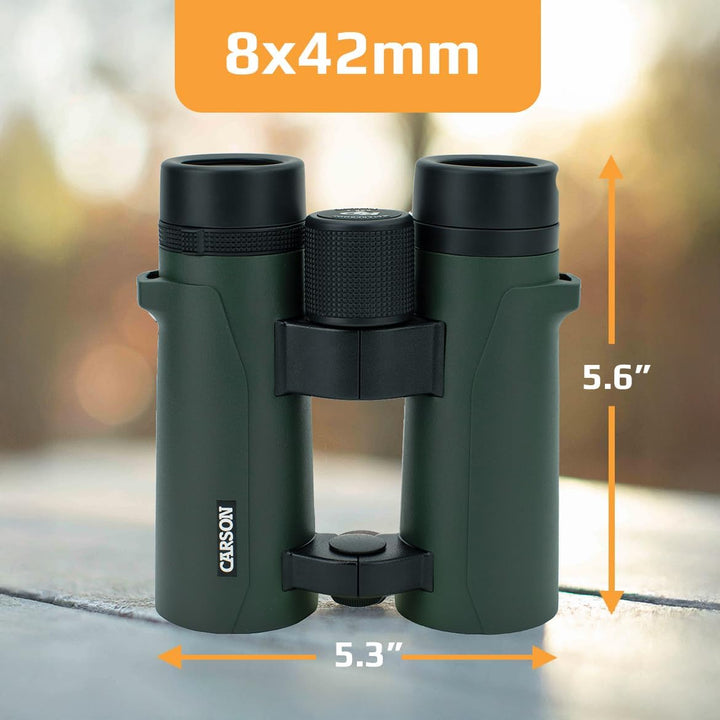 Carson RD Full-Size Fernglas, Doppelstegdesign, 8x42mm, wasserdicht, robust, beschlagfrei (RD-842) 8