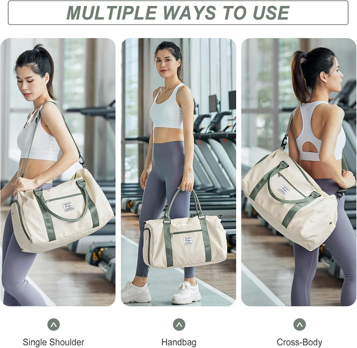 Sport Duffel Bag Damen,Sporttasche mit Nassfach&Schuhfach Reise Duffel Bags Übernachtungstasche Leic