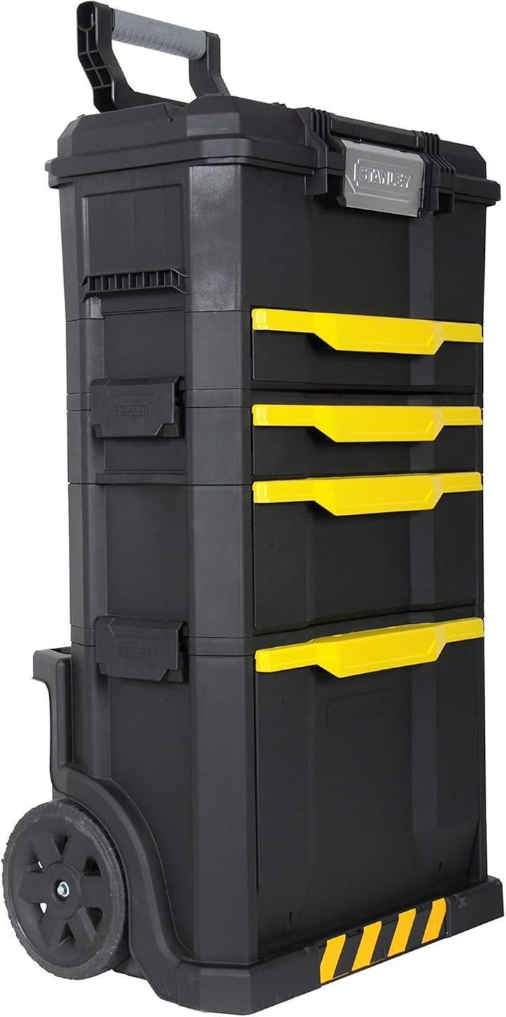 Stanley Rollende Werkstatt aus Metall-Kunststoff 1-79-206 – Werkzeugwagen leer mit 3 modularen Einhe