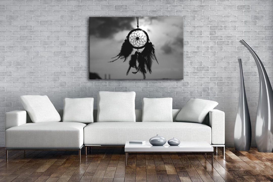 deyoli Traumfänger im Wind Format: 80x60 Effekt: Schwarz/Weiss als Leinwandbild, Motiv fertig gerahm