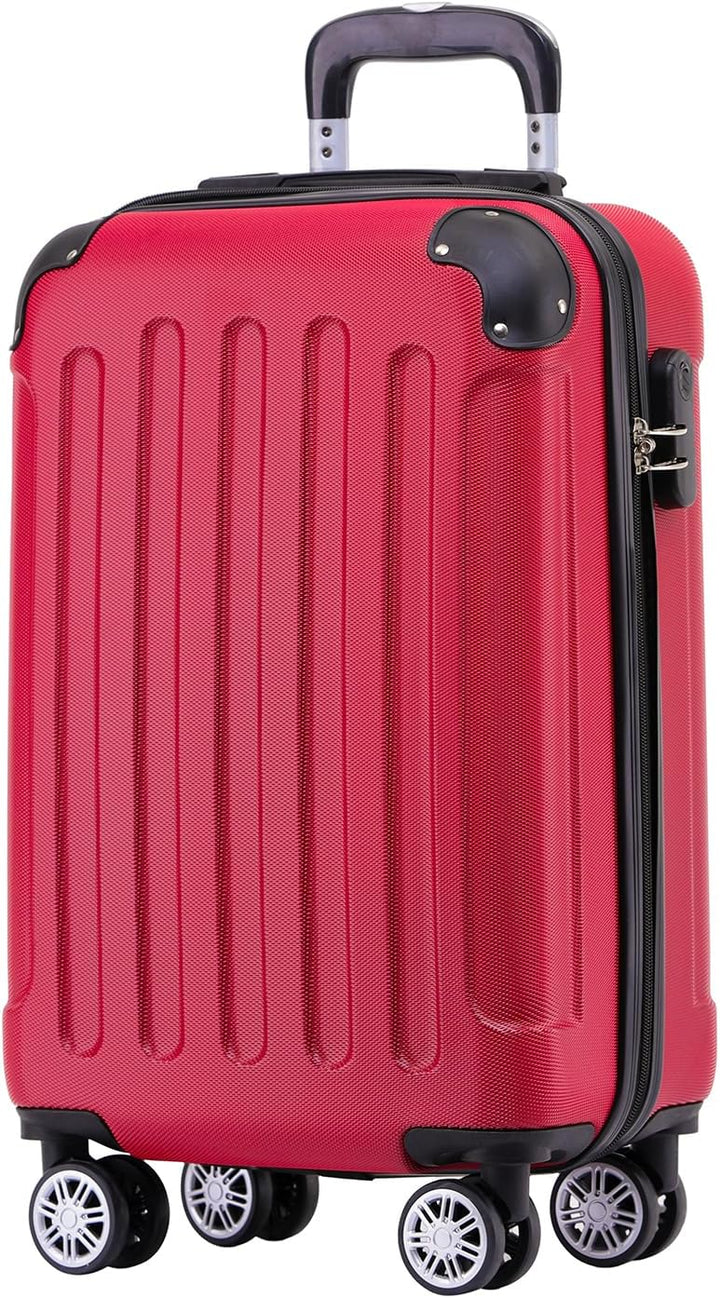 BEIBYE Zwillingsrollen Hardcase Reisekoffer Koffer Trolleys Hartschale in XL-L-M in 14 Farben (Rot,