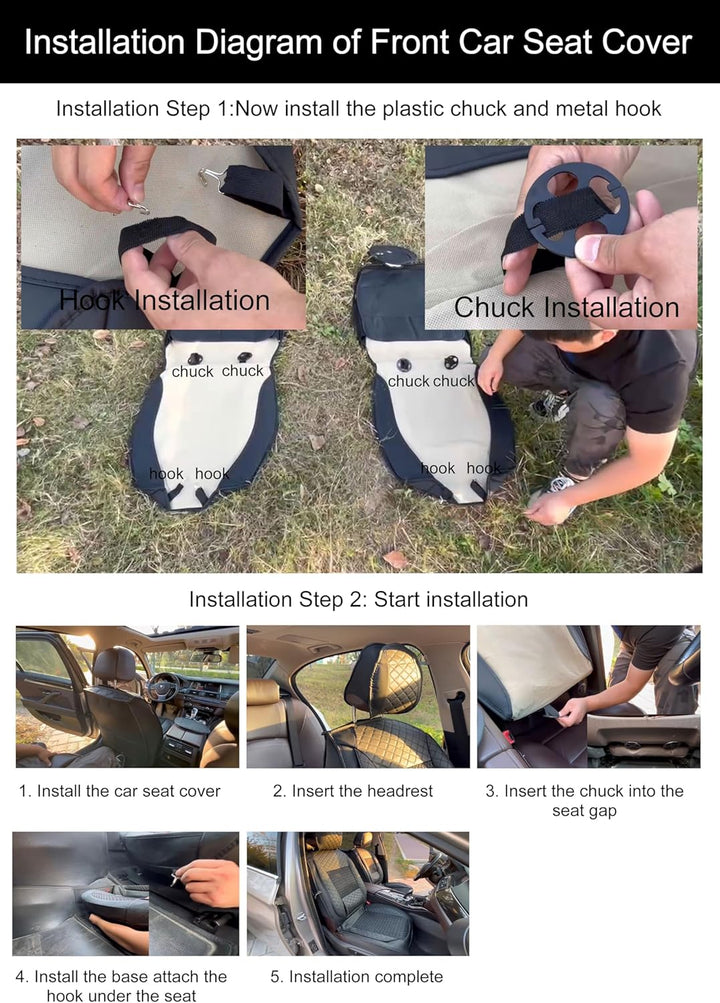 WANGIRL Sitzbezug Auto Vordersitze 2 Stück, Atmungsaktiver Eisseiden-Autositzbezüge Leder Universal