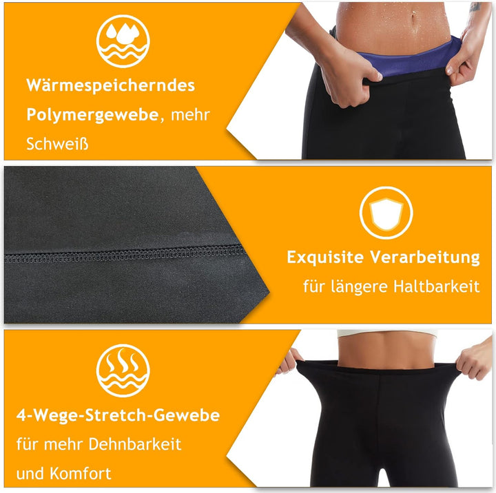 Merlvida Schwitzhose zum Abnehmen Sauna Hose Damen Hot Thermo Sweat Jogginghose Schwitz Leggings Dam
