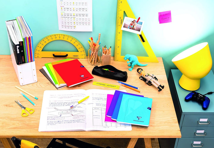 Clairefontaine 303227C - Packung mit 25 Heften S´coolbook, ideal für die Schule, DIN A4, 16 Blatt, 9