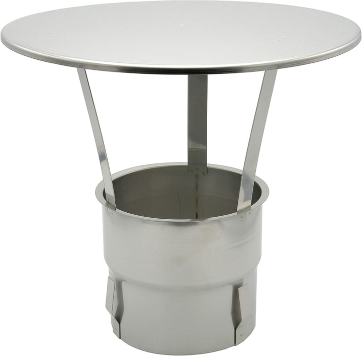 Regen-Haube mit Einschub 200mm Kaminhut aus Edelstahl mit Spannfedern ohne Werkzeug montierbar Säure