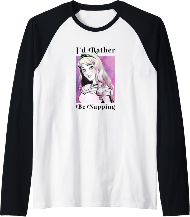 Disney Sleeping Beauty Aurora I'd Rather Be Napping Portrait Raglan