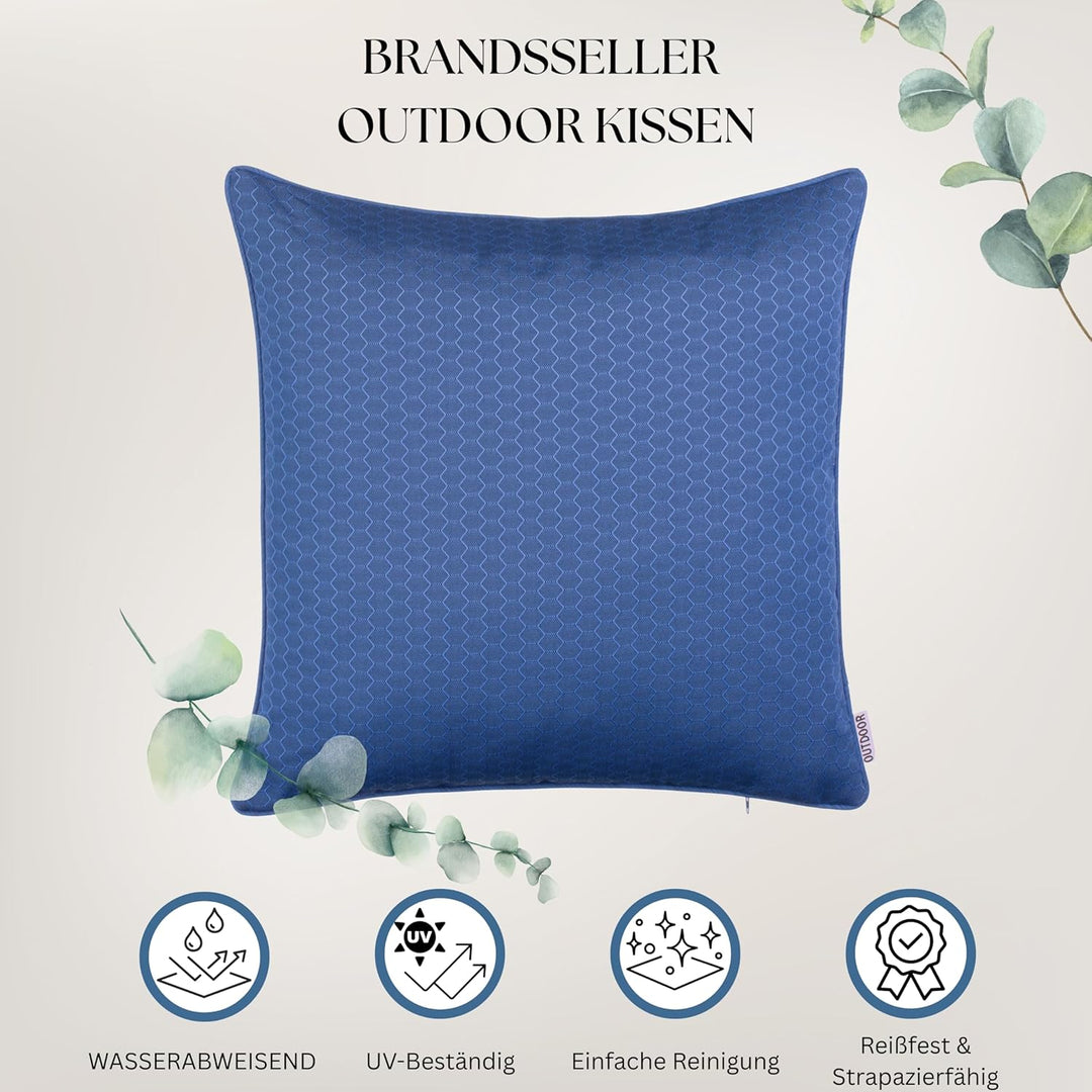 Brandsseller Outdoor Garten Kissen Dekokissen Wabenoptik Schmutz- und Wasserabweisend mit Reissversc