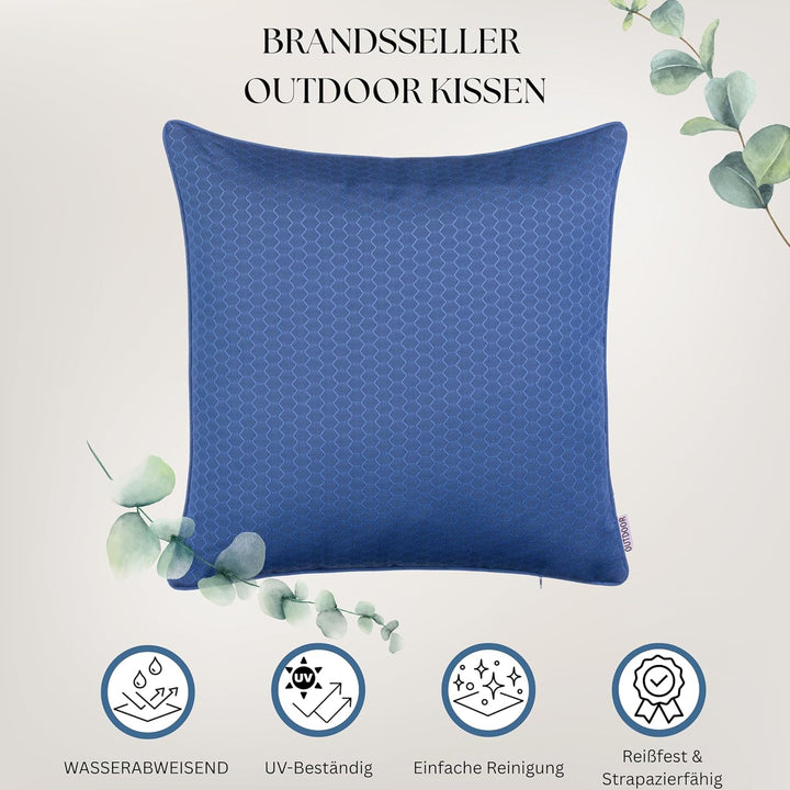 Brandsseller Outdoor Garten Kissen Dekokissen Wabenoptik Schmutz- und Wasserabweisend mit Reissversc