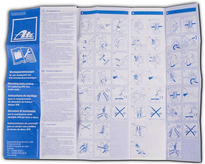 ATE 13047027682 Bremsbelagsatz, Scheibenbremse