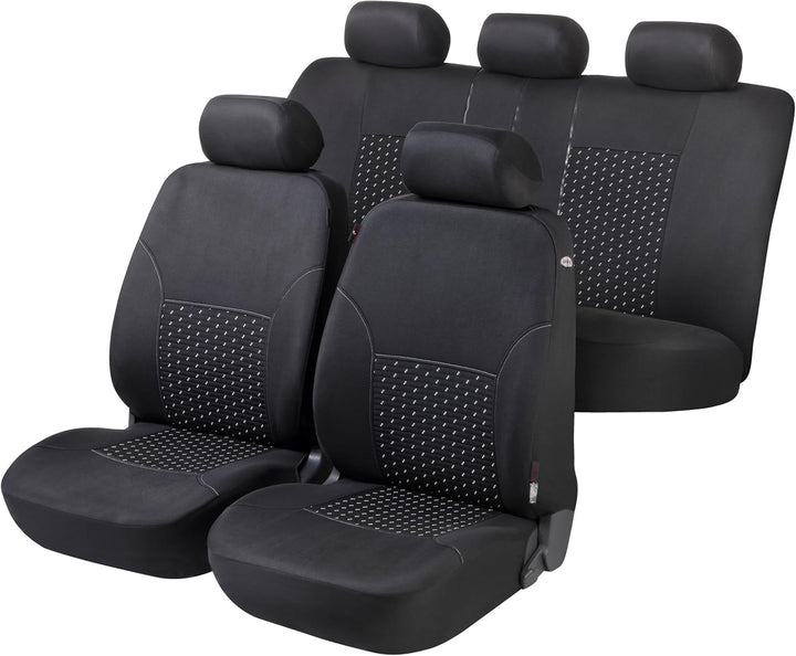 Walser 11939 Auto Sitzbezüge Set, Auto Schonbezüge Dotspot Premium Komplettset, 2 Vordersitzbezüge,