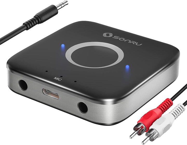 Aux Bluetooth 5.3 Adapter Stereoanlage, SONRU Bluetooth Empfänger Receiver Audio Adapter mit Aux 3.5