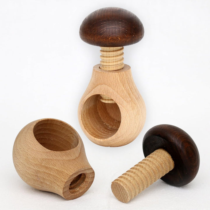 Yoicn Lth 10x HOFMEISTER Holzprodukt Nussknacker Pilz, mit Schraubgewinde, aus Buchenholz