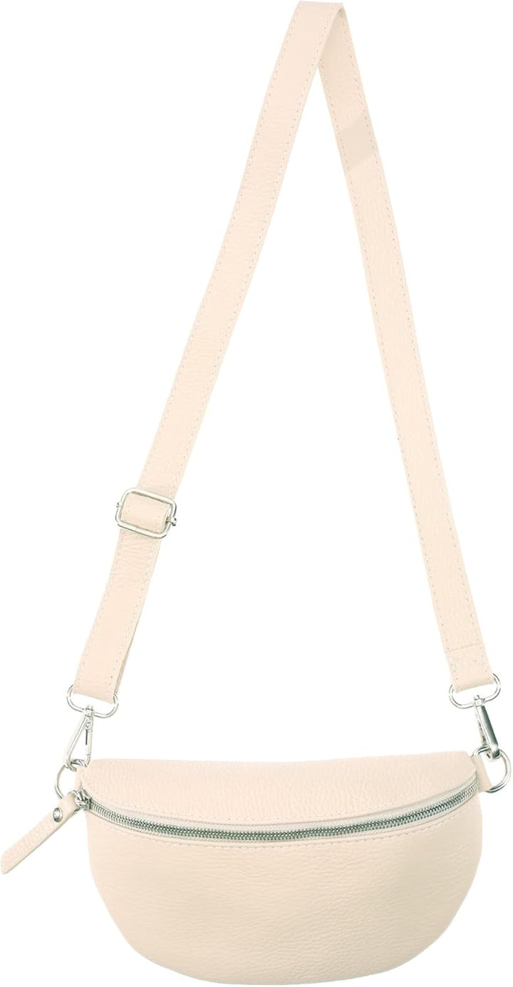 Zwillingsherz Bauchtasche mit Reissverschluss 100% Echtleder – Hochwertige Damen Bauchtasche Crossba