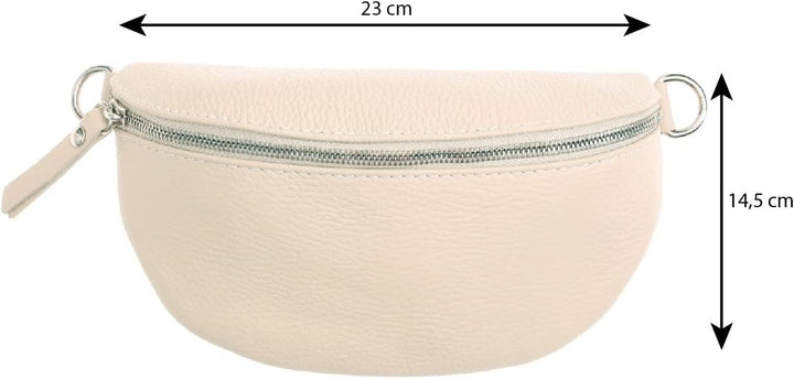Zwillingsherz Bauchtasche mit Reissverschluss 100% Echtleder – Hochwertige Damen Bauchtasche Crossba
