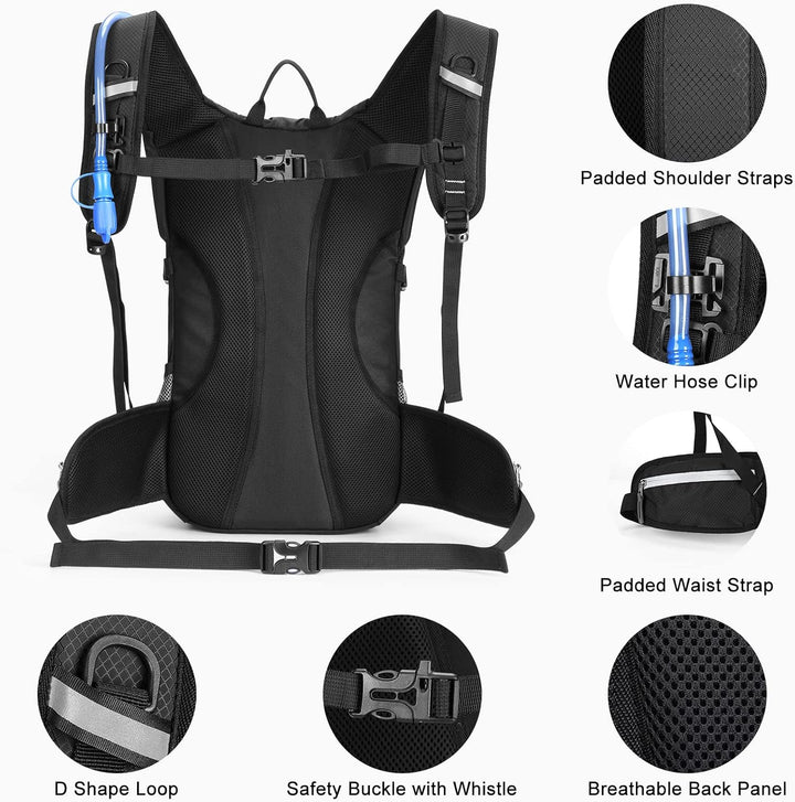 HOMIEE Fahrradrucksack Wasserdichter Ultraleicht für Damen Herren, Sportrucksack mit Regenschutz Hel