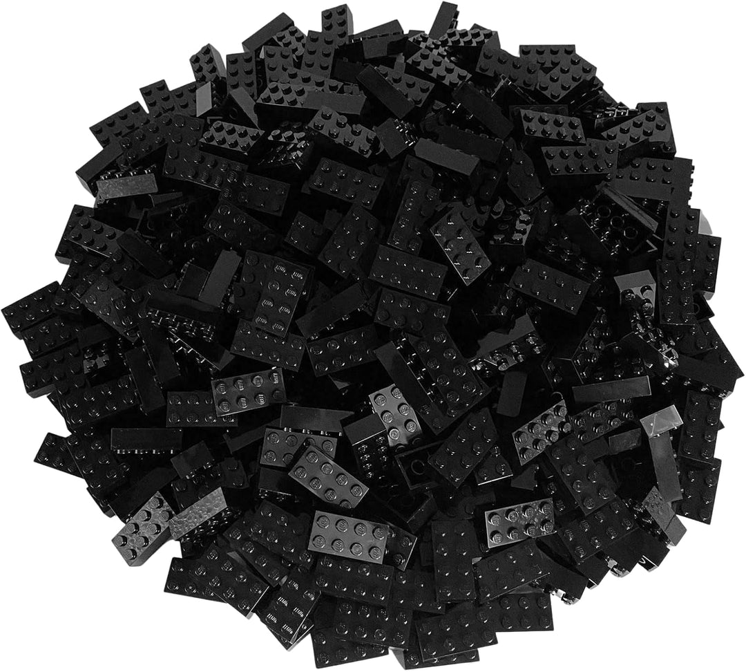 Lego® Classic Basic 2x4 Steine Schwarz - 100 Stück - Bausteine Grundbausteine für Kreative Bauvorhab