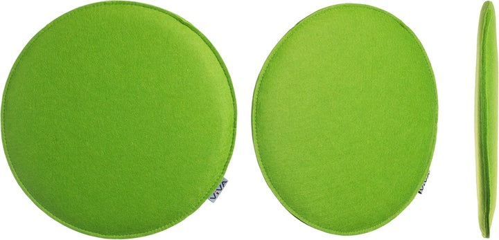 Sitzkissen Filz Rund 6er Set – Ø 35 cm in Grün – Stuhlkissen aus Filz für Innen & Aussen – robuste S