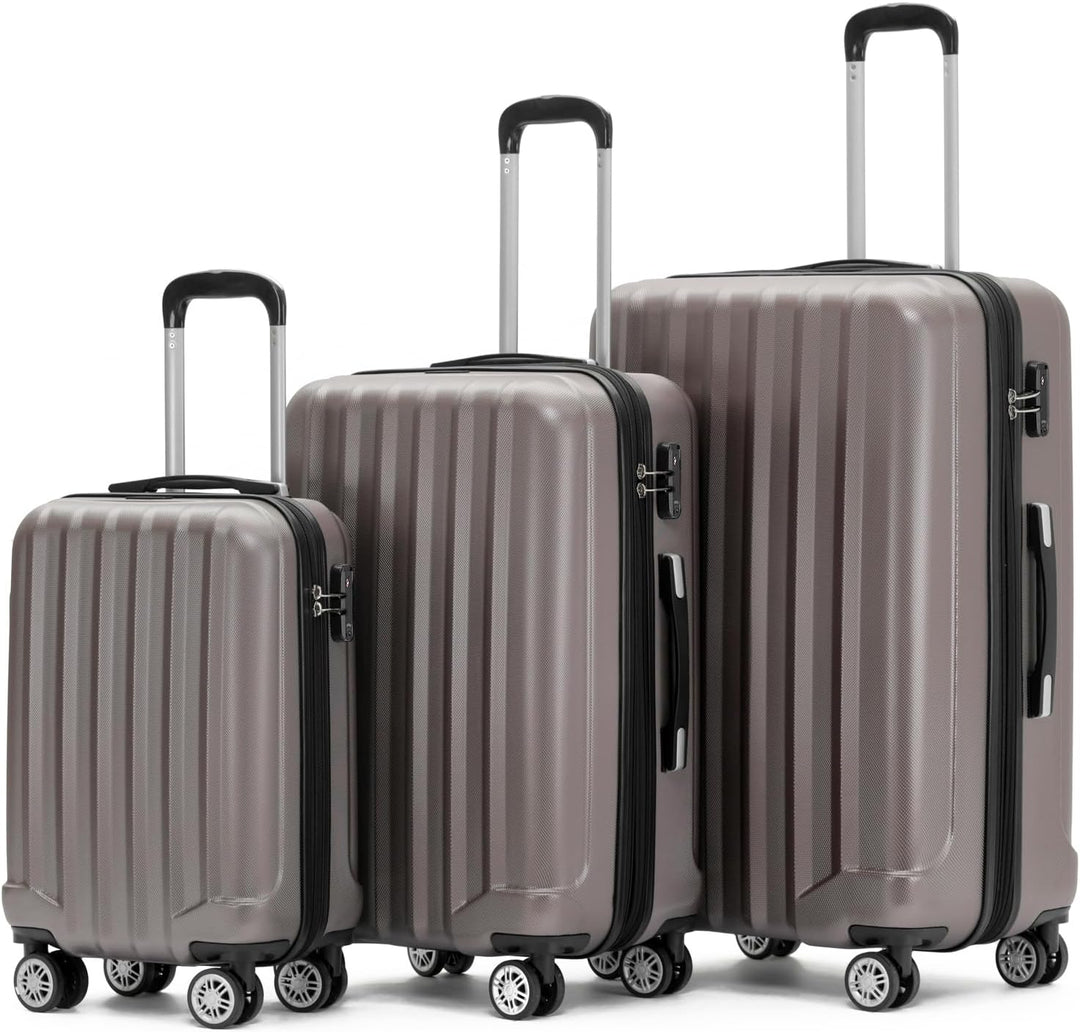 BEIBYE TSA-Schloss 2080 Zwillingsrollen 3 TLG. Reisekofferset Koffer Kofferset Trolley Trolleys Hart