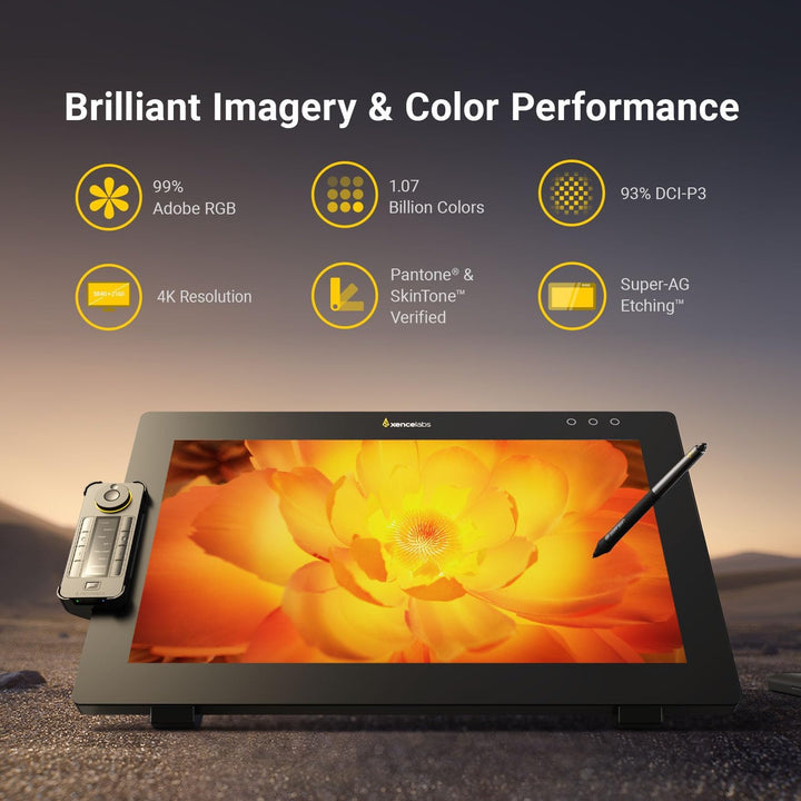 Xencelabs Pen Display 24 Grafiktablett 4K Professionelle 99% Adobe RGB Zeichenmonitor Zeichentablett