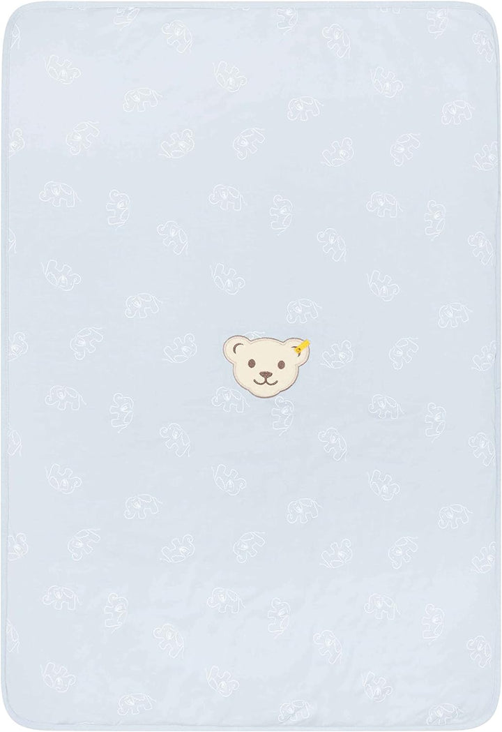 Steiff Unisex Baby Basic Decke GOTS, Celestial Blue