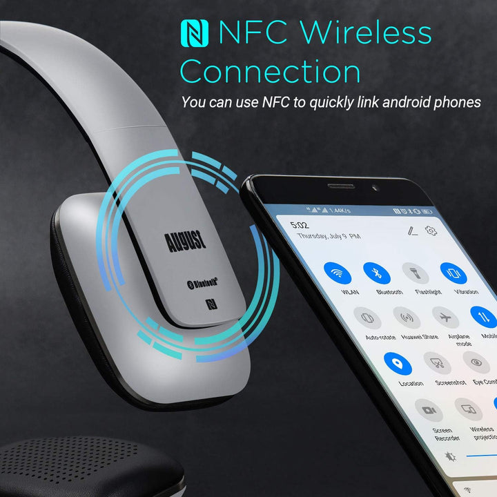 August EP636 - Bluetooth v4.1 NFC Kopfhörer - kabellose Bluetooth Stereo Kopfhörer mit Freisprechfun