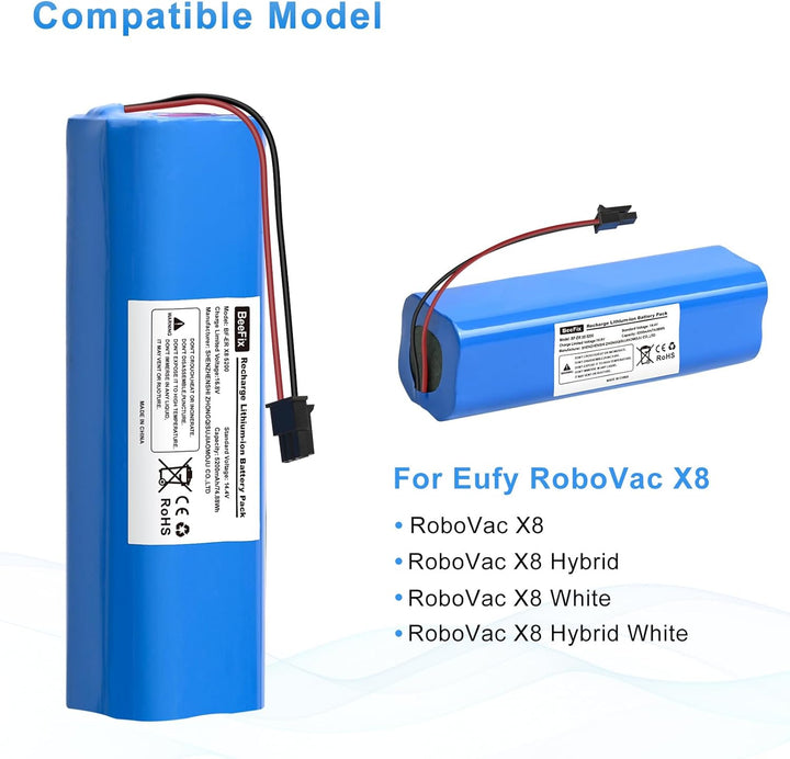 Beefix Ersatzakku für Eufy RoboVac X8, RoboVac X8 Hybrid, RoboVac X8 White, RoboVac X8 Hybrid White,
