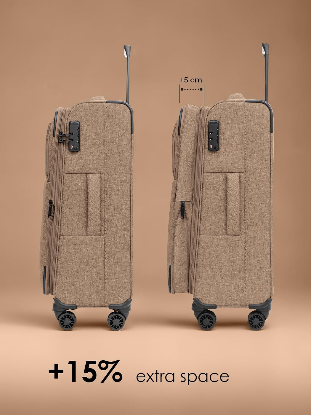 REDOLZ Koffer-Set 3-teilig für Damen & Herren | leichte & stabile Reise-Trolleys, hochwertiges Softc