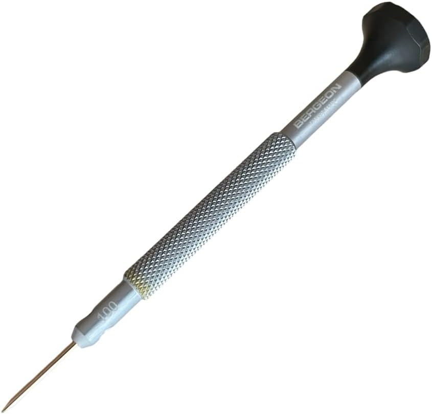 Bergeon 31081-100 Schraubendreher mit eloxiertem Aluminiumkörper 1,00 mm, schwarz