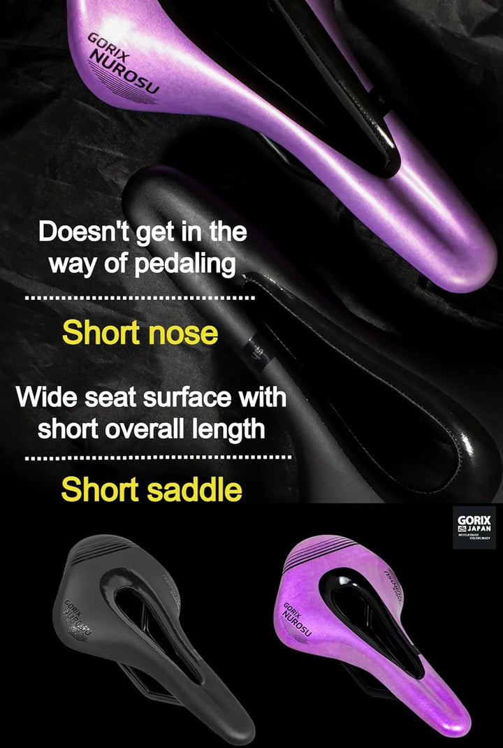 GORIX GX-NUROSU, kurzer Sattelsitz, kurze Nase, leicht, MTB Schwarz, Schwarz