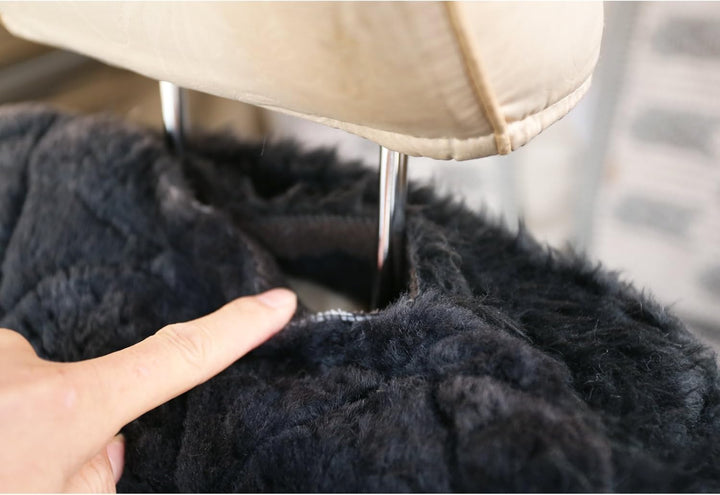 WOLTU AS7334gr Universal Lammfellbezug Auto Sitzbezug 100% Echtlammfell Vollbezug Vordersitzbezug, F